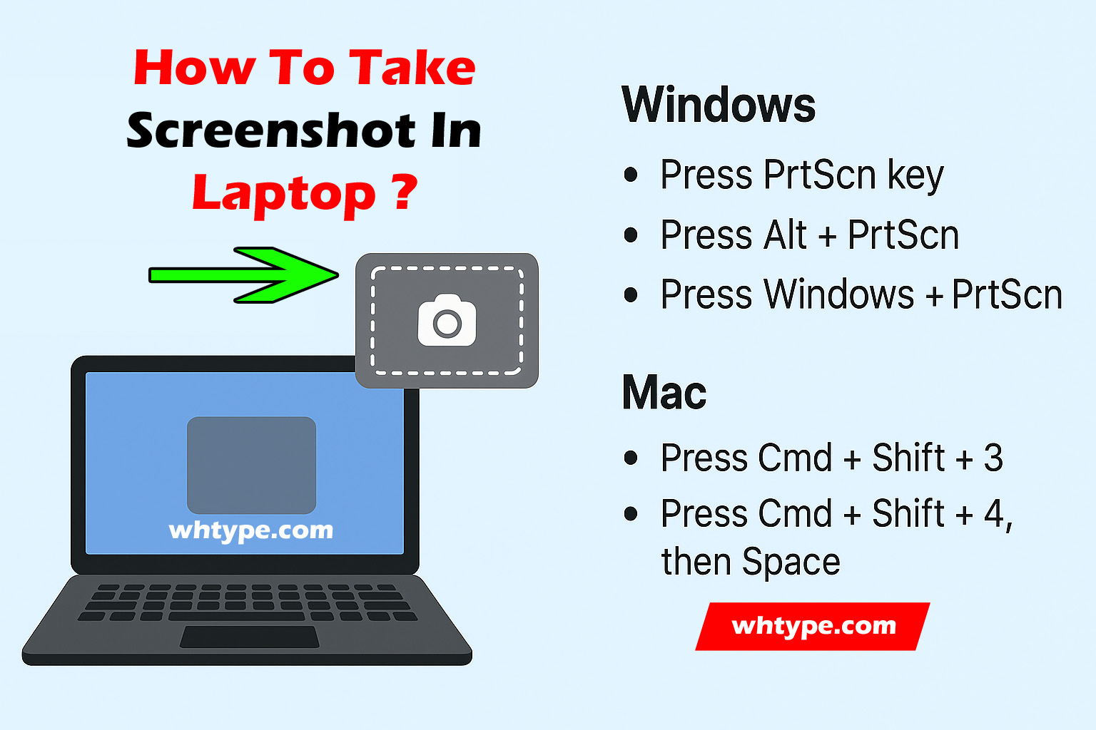how to take screenshot in laptop
