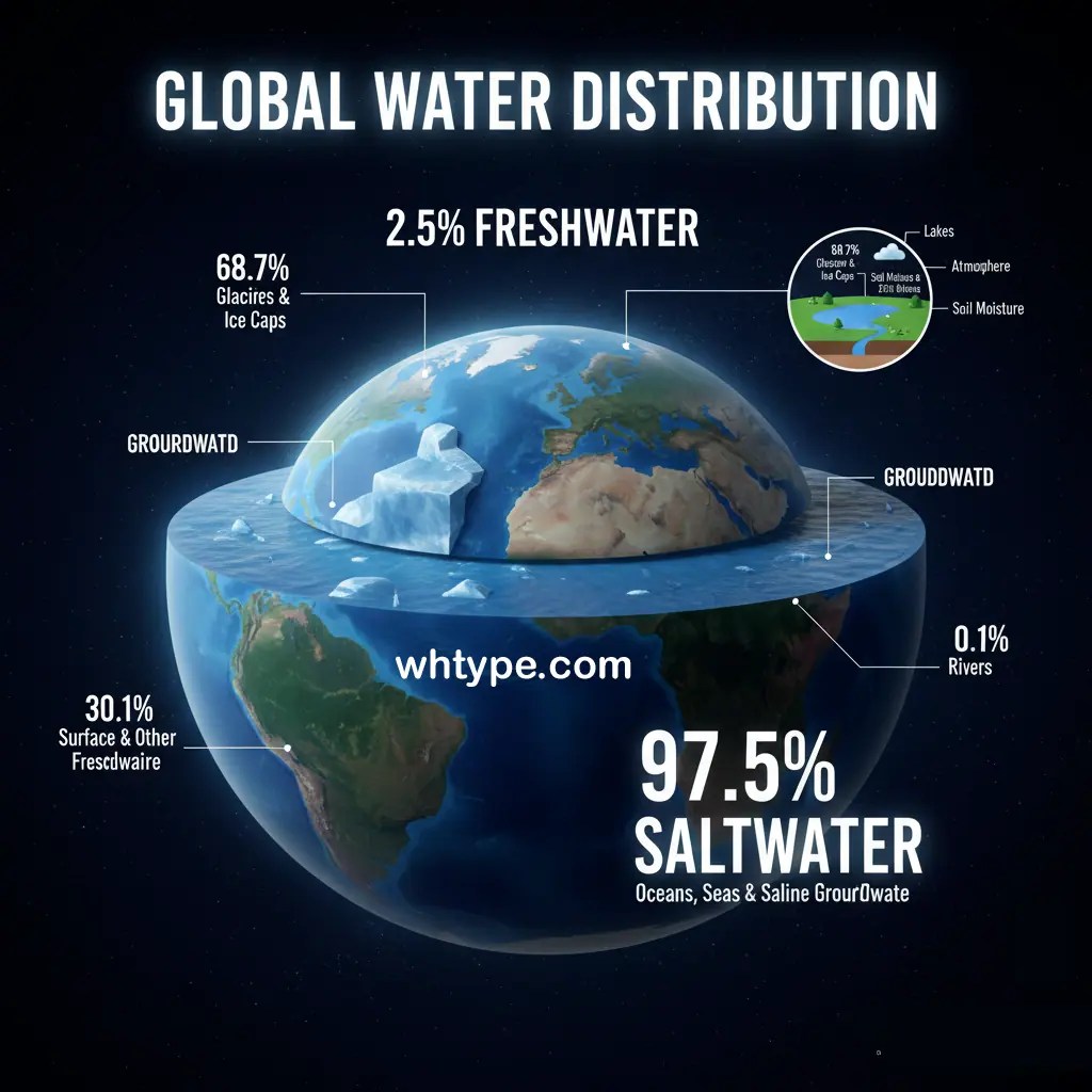Ratio of Water in Earth whtype.com